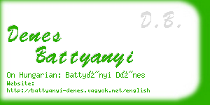 denes battyanyi business card